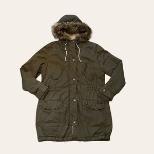 Army green parka jacket